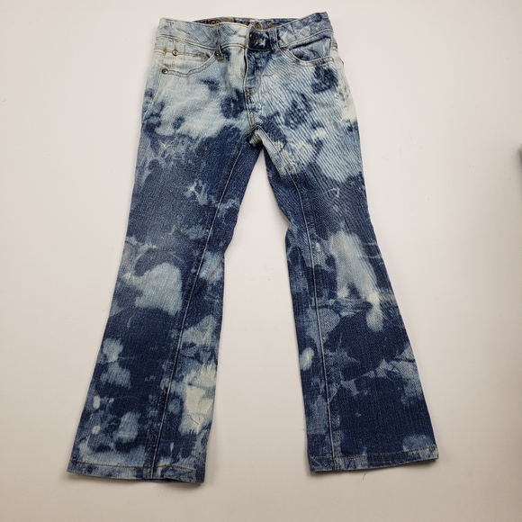 Girl's custom bleached Justice Premium Jeans 8R Simply low bootcut - Picture 1 of 3